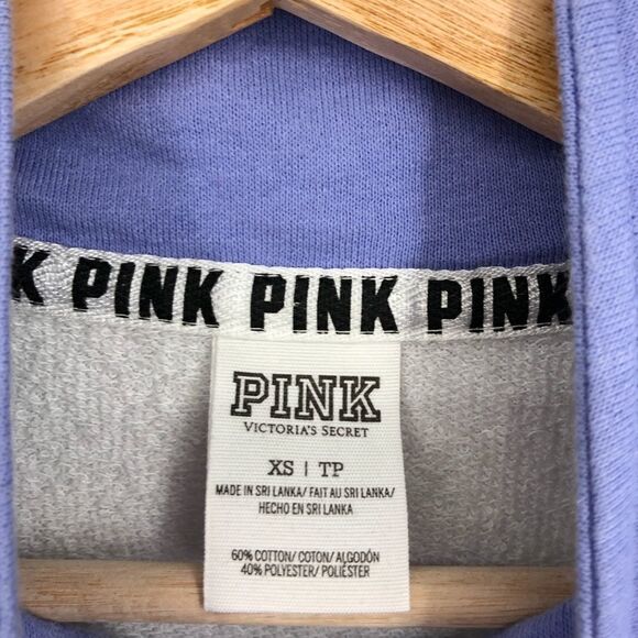 PINK‎ by VS Colorblock Graphic Quarter Zip Sweatshirt Purple - Picture 5 of 5